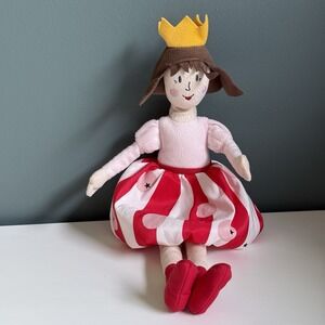 Nojsig IKEA Princess Queen Rag Doll Soft Toy Plush 15" Puff Skirt Red Pink Crown